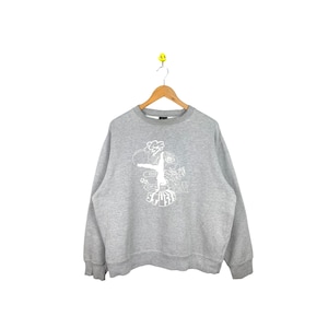 Rare Stussy Sweatshirt Jumper Pullover Big Log Stussy Streetwear / grey Colour Sweatshirt / Large Size