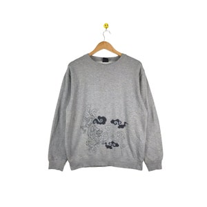 Vintage Sukajan Sweatshirt Japan Souvenir Koi Fish / Full Print / Yakuza Style / Kimono / Pullover Jumper Sweatshirt Medium Size