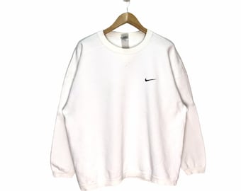 Suéter Nike vintage raro / Sudadera Nike / Ropa deportiva / Swoosh Nike / Sudadera Nike / Camisa blanca / Nike talla grande
