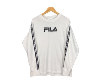 Vintage Fila Sudadera / Spellout Fila side tape / 90s / Jumper / Over Size Sudadera / Nice Condition Sudadera