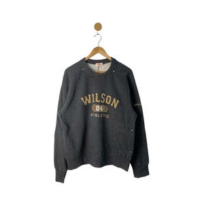 Rare Vintage Wilson Sweatshirt / Black Faded Colour Sweater / Nice Condition / Wilson Large Size 90s Wilson