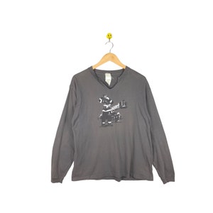 Zeldzame Vintage Devilock Tshirt Longsleeve / Japans merk / Streetwear Skater Shirt Devilock Groot formaat