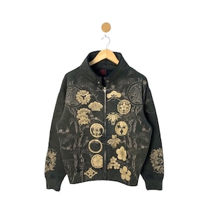 Seltenes Vintage Sukajan Sweatshirt / seltenes Japan / Sukajan Souvenir / Fisch Koi Japan / Kimono / Japan Design Yakuza / Medium Size