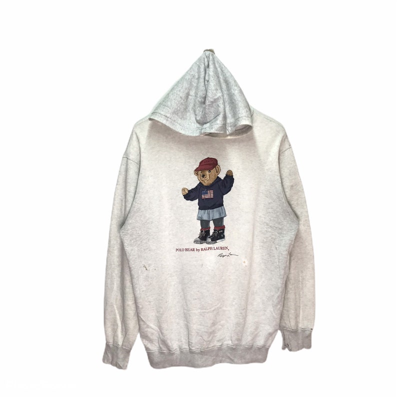 Vintage Polo Bear Ralph Lauren Hoodies Sweatshirt Taille Etsy
