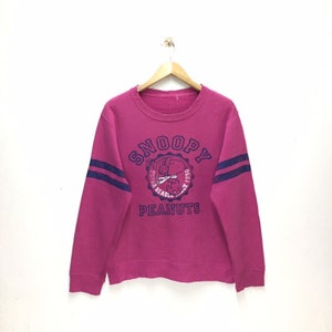 Rare Vintage Peanuts Snoopy x Woodstock Sweatshirt / Pink Colour / Snoopy Medium Size