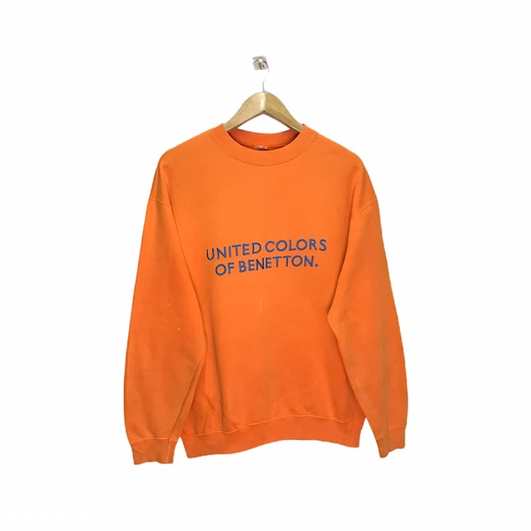 Rare Vintage United Colors Of Benetton Sweatshirt / UCOB Benetton Sweater / Benetton medium Size / Crewneck Embroidey Logo Spellout