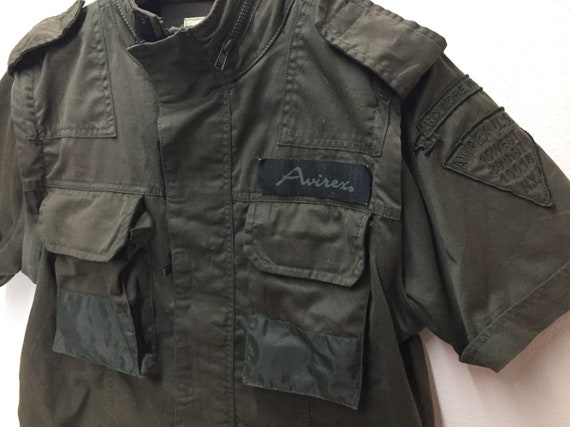 Rare Vintage Avirex Jacket / Army Jacket / Zipper / Short Sleeve
