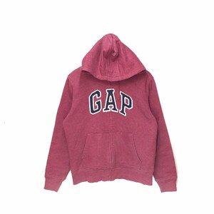 Rare Vintage Gap Hoodies Big Logo Sweatshirt / Jumper Pullover Hooded / Maroon Colour / Gap Medium Size