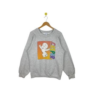 Rare Vintage Casper Cartoon Sweatshirt / grey Colour / Santee Sweatshirt / Medium Size