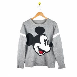 Vintage 90’s retro 80’s oldschool sweater Pulli pulôver malha jumper malhas padrão louco manga comprida unissex strickpulover Mickey