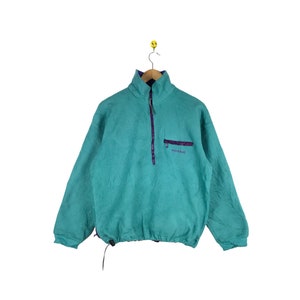 Vintage 90’s retro 80’s oldschool sweater Montbell Fleece Jacket Sweater Zipper Up / montbell medium sweater vlies pocket half zipper