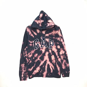 Rare Vintage Gap hoodie Big Logo Sweatshirt / Tie dye Custom Acid Wash / Jumper Pullover / Lifestyle Freestyle Logo Style / Large Size