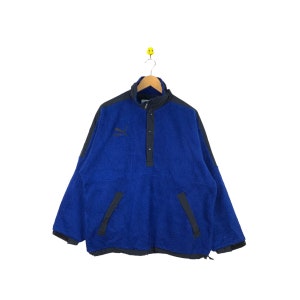 Vendita Rare Puma Felpe felpa felpa anni &#39;90 Puma Vintage Puma Large Size Half Button Shirt
