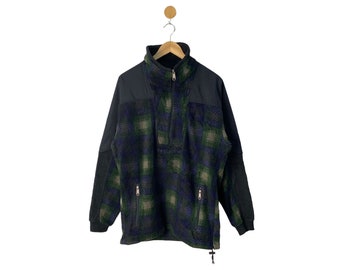 Rara chaqueta de invierno verde perigeo polar con media cremallera