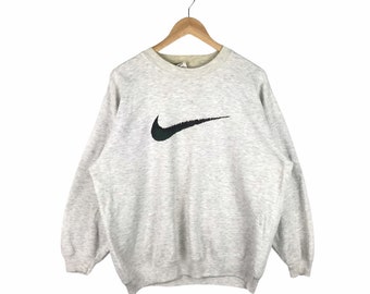 Suéter Nike vintage raro / Sudadera Nike / Ropa deportiva / Swoosh Nike / Sudadera Nike / Negra / Talla grande Nike
