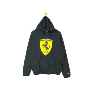 Rare 80s Vintage Puma Hoodies Sweater Sweatshirt / Jumper Pullover / Black Colour Jacket / puma medium size