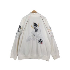 Vintage Sukajan Japan Souvenir Dragon Hoodies Zipper / Japanesse Brand / Yakuza / XLarge Size