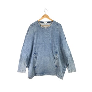 Vintage Helmut Lang Sweatshirt Jeans Distressed Sweatshirt / Baggy Sweatshirt / Retro 90s Crewneck Jeans Cotton /
