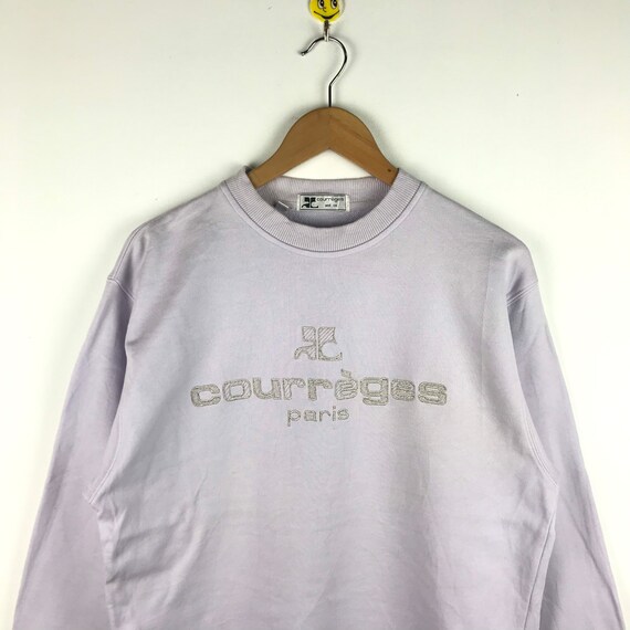 Rare Vintage Courreges Sweatshirt / Jumper 90s / Embroidery Big