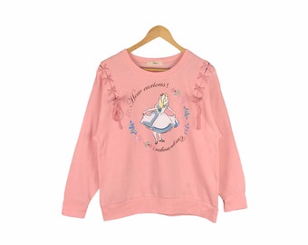 Rare Vintage Alice In Wonderland Sweatshirt / Disney / Alice Shirt / Vintage Cartoon / Cinderella / Snow white / Small Size