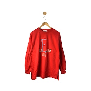 Deadstock Vintage Jo Elle Paris Sweatshirt / Jumper / Embroidery Spellout Big Logo / 90s Sweatshirt Elle Sport Pullover Medium