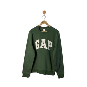 Vintage GAP Green Sweatshirt | Big Logo Pullover | 90s Y2K Streetwear | Unisex Medium Size Jumper