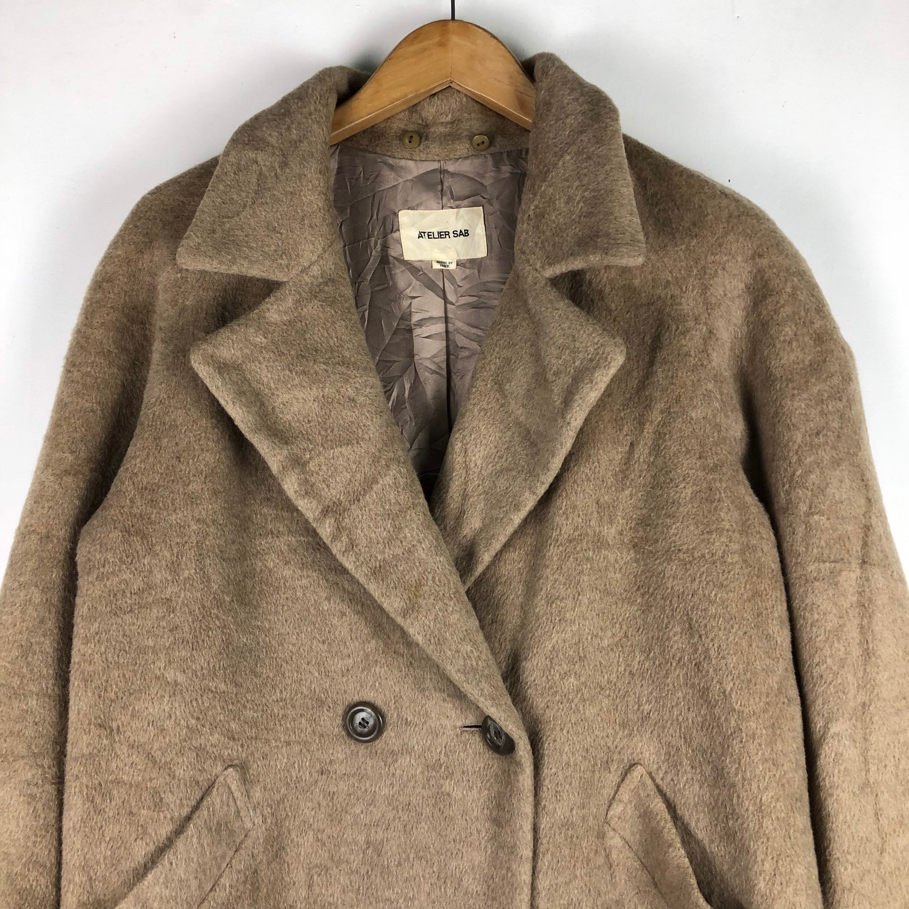 Rare Vintage Atelier Sab Jacket / Wool Jacket Coat / Brown 