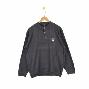 Rare Vintage MCM Jumpers Sweatshirt / Embroidery Small Logo / Black Colour / Medium Size / Condition Deadstock /Crewneck Mcm Medium Size