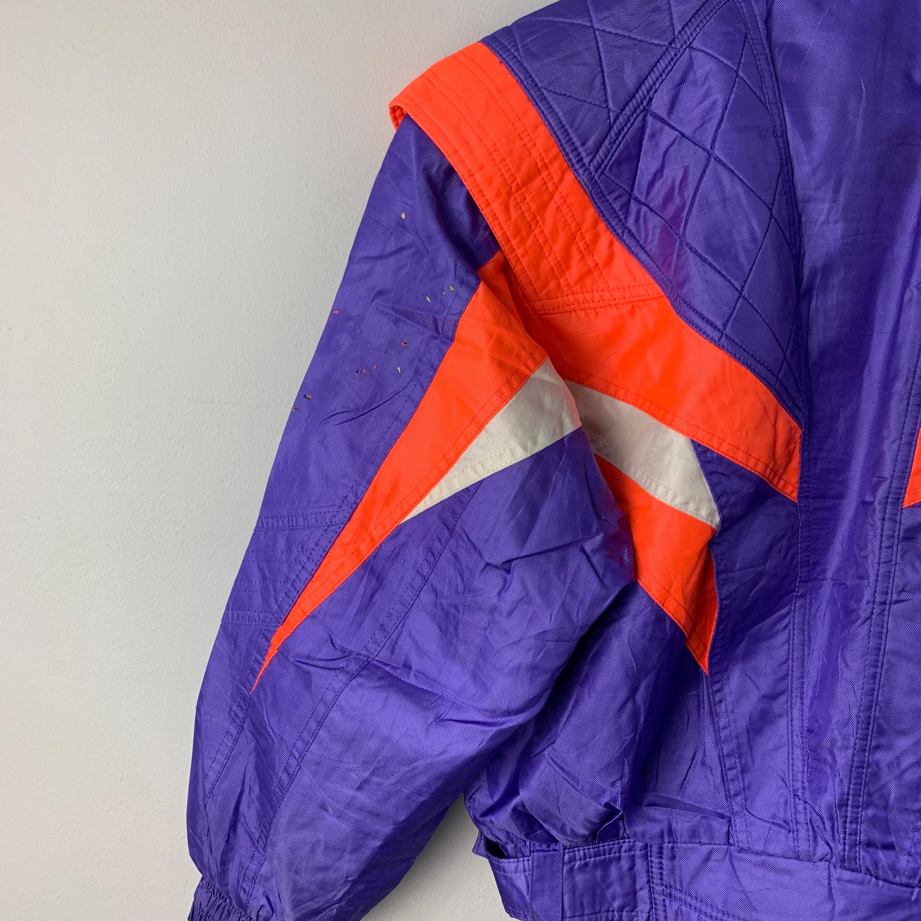 Rare Vintage Asics Jacket Multicolor Blue Winter Ski Jacket Snow