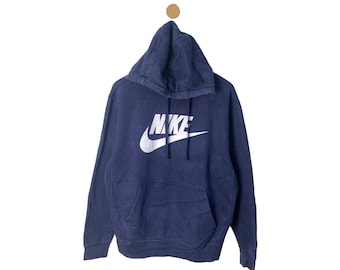 Rara sudadera con capucha Nike vintage sudadera azul azul marino estilo descolorido streetwear Nike Swoosh / Nike sudadera de gran tamaño