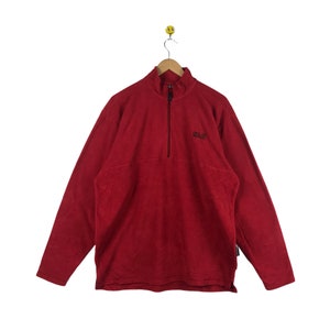 Vintage Jack Wolfskin Sweatshirt Fleece / Bear / Polar Shirt / Sweater zipper / Red Fleece medium