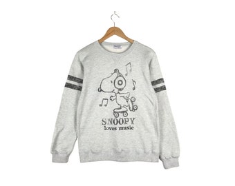 Vintage 90’s retro 80’s oldschool Vintage Snoopy Sweatshirt Cartoon Animated / Peanuts Crewneck Pullover Jumper / small size