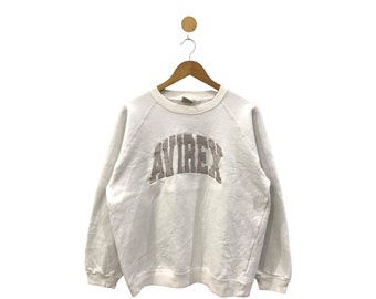 Rara sudadera Avirex vintage / Jumper / Avirex USA / Ejército / Jersey Jumper Crewneck / Ángel diabólico / 80s / Tamaño grande