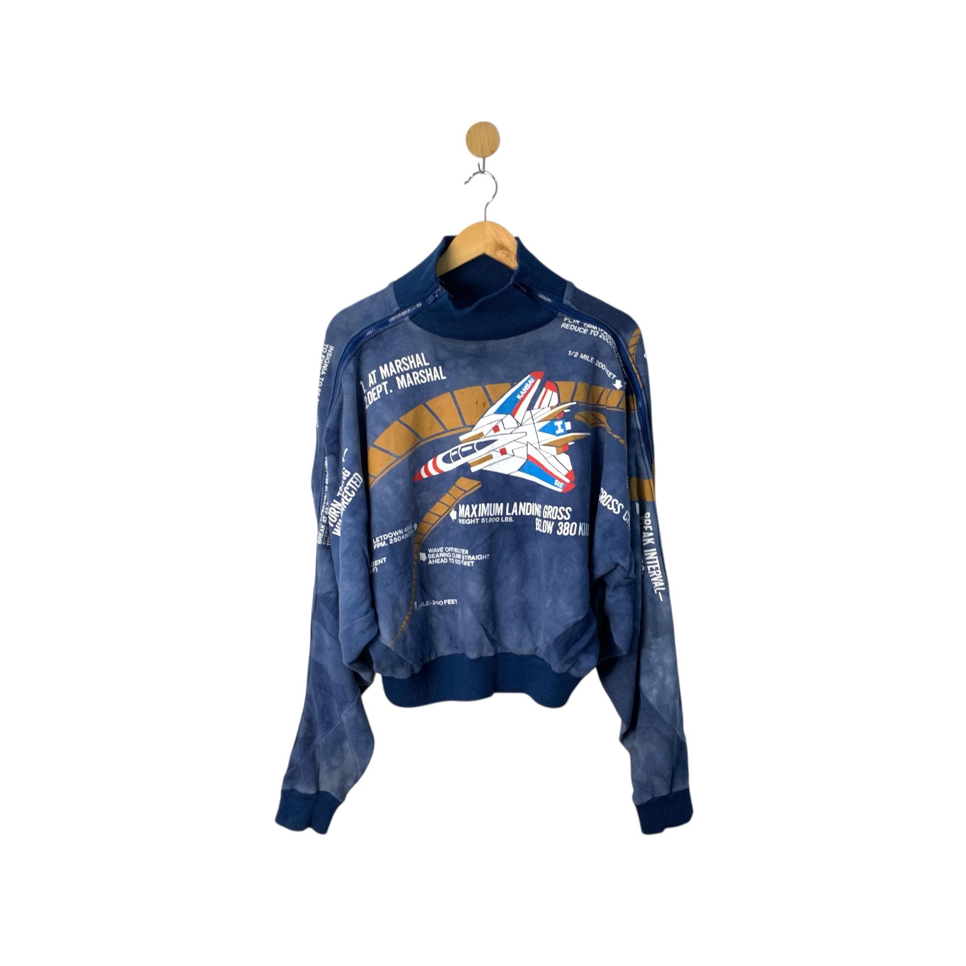 Perfectly Vintage 80s Kansai Yamamoto Flight Jacket Blue Navy