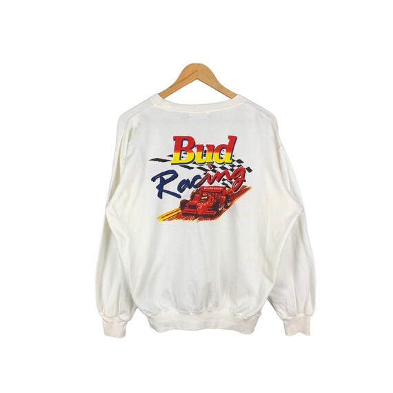Vintage Budweiser Sweatshirt Bud Racing / White Sweatshirt - Etsy Israel