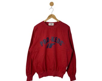 Rare Vintage Pro Keds Jumper / Sweatshirt / 90s / Striped / Sportswear / Activewear / Pro Keds Large Size