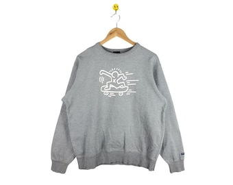 Vintage Keith Haring Sweatshirt / 90er Jahre / Seltenes Vintage abstraktes Design / Markenlogo / Keith Haring Sweatshirt mittlere Größe