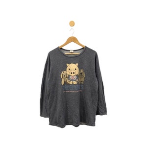 Rara sudadera vintage de farmacia jersey jersey cuello redondo cerdo dibujos animados sonrisa