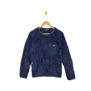 Vintage Patagonia Fleece Sweater / Fleece Jumper Single Pocket / Blue Navy Patagonia xSmall Size