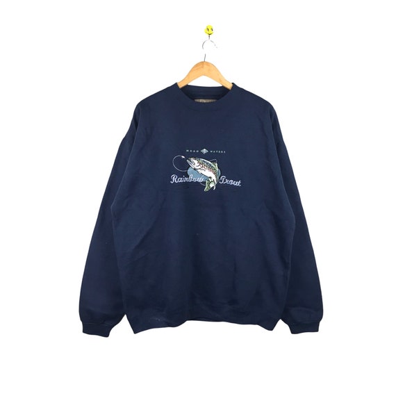 Vintage Head Waters Sweatshirt / Lake S River / Fishing Clothing / Rainbow  Trout / Embroidery Logo / XL Size 