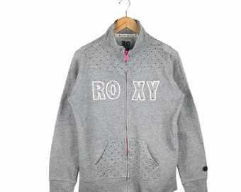 Rare Vintage Roxy Sweatshirt / sweater zipper / big logo / Medium