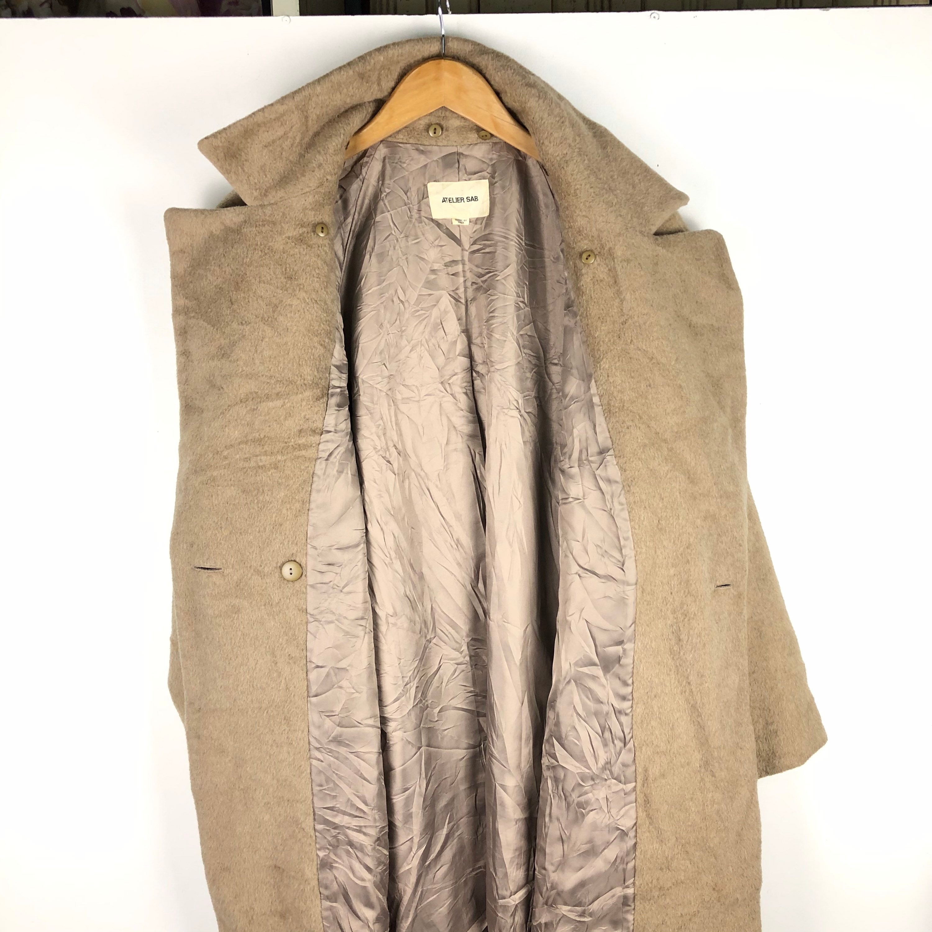 Rare Vintage Atelier Sab Jacket / Wool Jacket Coat / Brown 