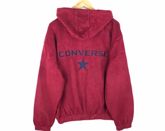 Rare Vintage Converse Fleece Hoodies Sweatshirt / Jumper / All Star / Style / Vintage 90s Converse / Converse large size