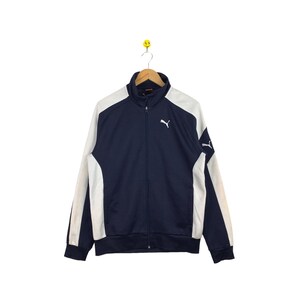 Rare 80s Vintage Puma Sweatshirt Puma Tricot Tracksuit / Jumper Pullover / Black Colour / Puma Medium Size Sweater Blue Navy