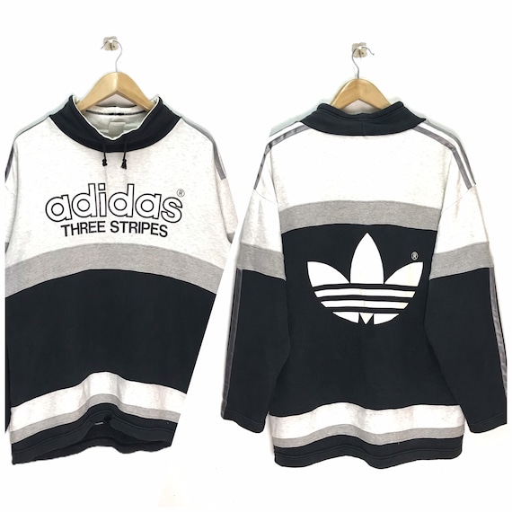 Rare Vintage Adidas Sweatshirt Trefoil Big Logo /… - image 1