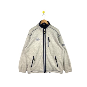Rare Vintage Kappa Fleece / 80s Kappa / Full Zip Up / Black Colour / Large Size