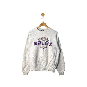 Vintage Samas Italy Sports Sweatshirt Grey Medium | Retro Italian Pullover | 90s Athleisure Jumper | Classic Sportswear | Medium Size
