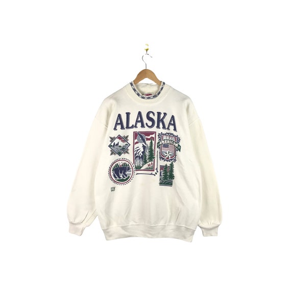 Vintage Jumper Sweatshirt Alaskan Design Alaska Life Style Pullover Full  Print Sweatshirt Alaska Large Size -  Norway