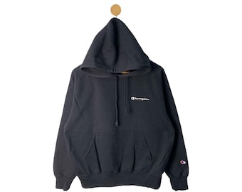 Vintage 90s Champion Black Embroidered Spell Out Hoodie Size Small Vintage 90s Champion Black Embroidered Spell Out Hoodie Size Small