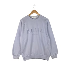 Vintage Polo Club Sweatshirt / Embroidered Spellout Big Logo / purple Sweashirt / Jumper Pullover Crewneck Polo Medium Size